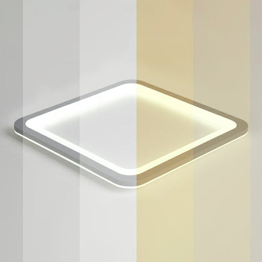 Nordic Led Ceiling Light: Dark Grey Ultra-Thin Flush Mount With Acrylic Shade Gray / 23.5 Remote