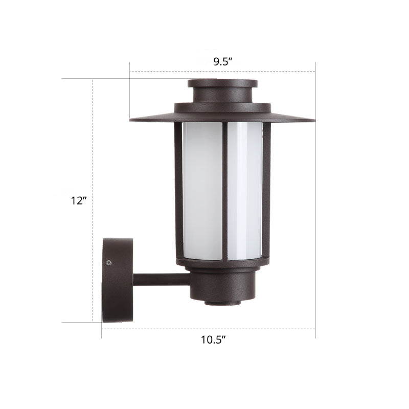 Minimalist Metal Wall Mounted Light - 1 Bulb Coffee Sconce Lamp For Gardens