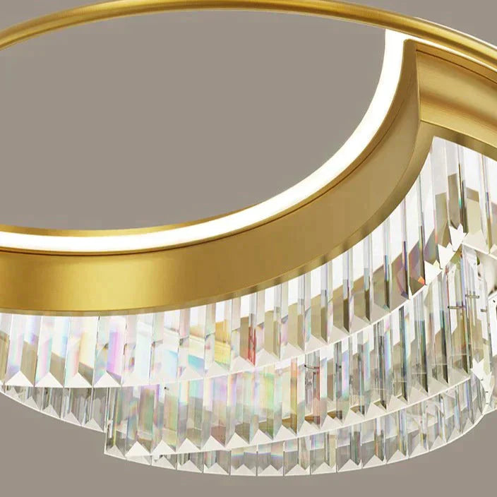 Modern Light Luxury Living Room Bedroom Crystal Copper Ceiling Lamp