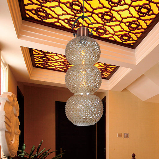 Modern Bubble Hanging Light: White/Chrome/Amber Glass 1 Head Ceiling Suspension Lamp For Hallway