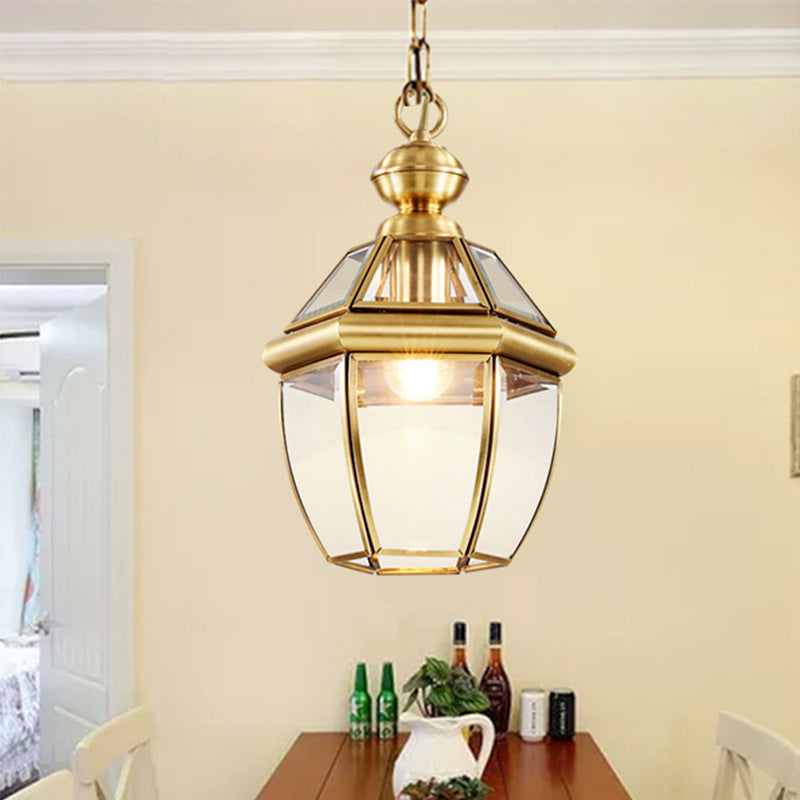 Colonial Clear Glass Jar Suspension Pendant Light For Dining Room - 6/7.5 Wide 1 Bulb Hanging / 7.5