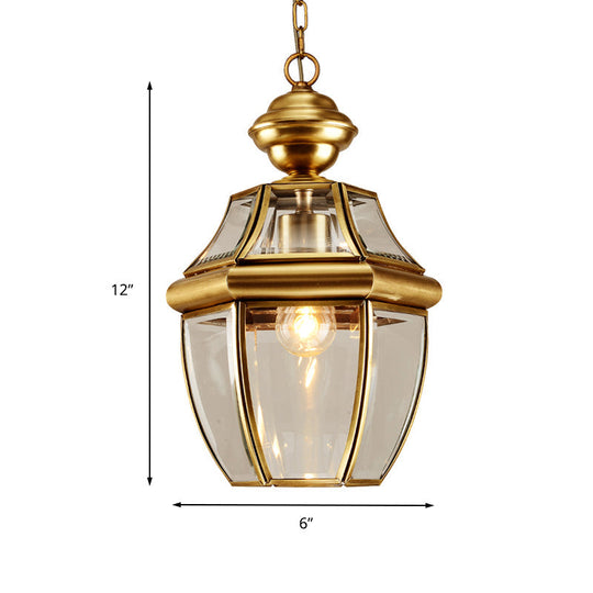 Colonial Clear Glass Jar Suspension Pendant Light For Dining Room - 6/7.5 Wide 1 Bulb Hanging