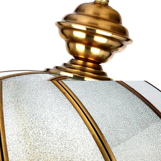 Modern Gold Glass Dome Pendant Light With Textured Design - Ideal For Living Room