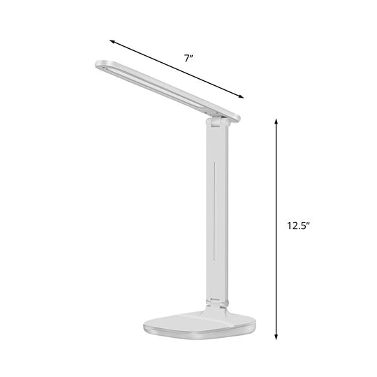 White Rotatable Led Desk Lamp - Simple Style For Bedside Reading