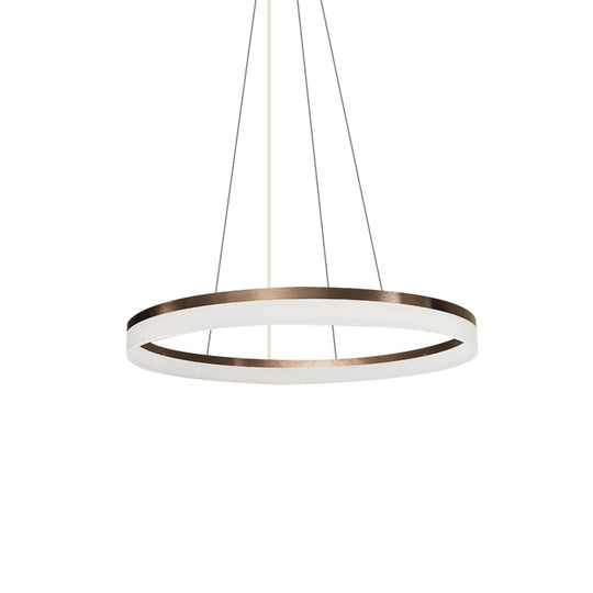 Contemporary Acrylic Round Chandelier Light - 4/5/6-Head Brown Ceiling Pendant In Warm/White/Natural