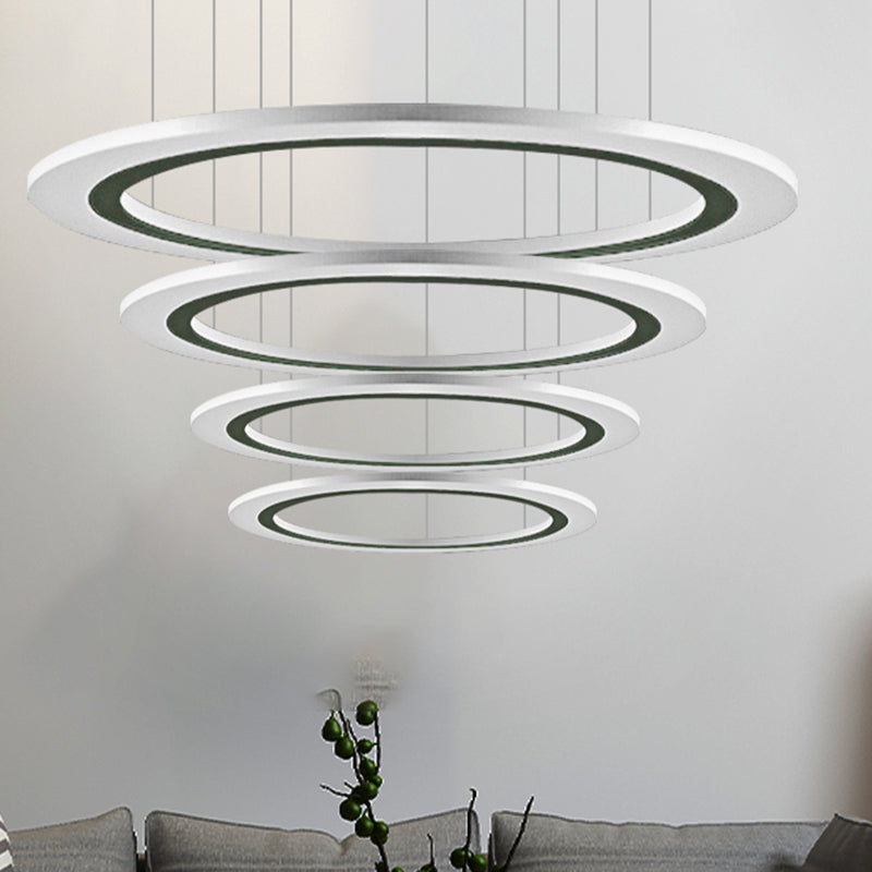 Sleek Acrylic Led Chandelier Pendant Light With Diy Design - Warm/White Ideal For Living Room