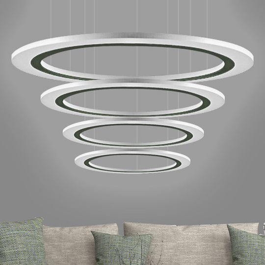 Sleek Acrylic Led Chandelier Pendant Light With Diy Design - Warm/White Ideal For Living Room