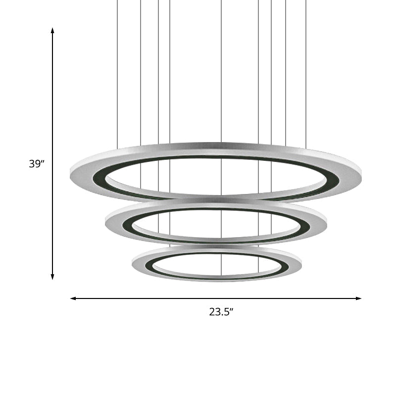 Sleek Acrylic Led Chandelier Pendant Light With Diy Design - Warm/White Ideal For Living Room