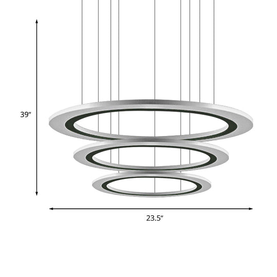 Sleek Acrylic Led Chandelier Pendant Light With Diy Design - Warm/White Ideal For Living Room