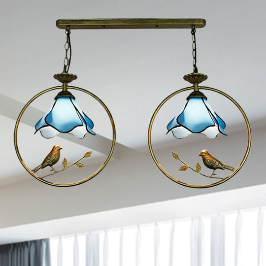 Tiffany Blue Bird Pendant Lamp With Glass Hanging Light - Perfect For Kitchen