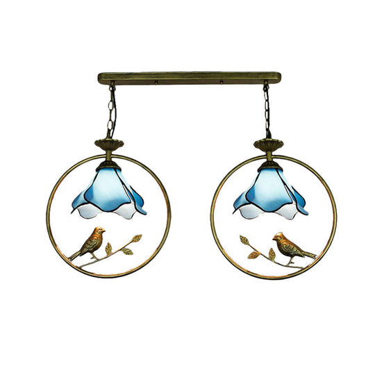 Tiffany Blue Bird Pendant Lamp With Glass Hanging Light - Perfect For Kitchen