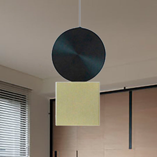 Minimalist Metal Pendant Light In Gold - Drum/Saucer/Cylinder Design Ideal For Hallways 1 Head