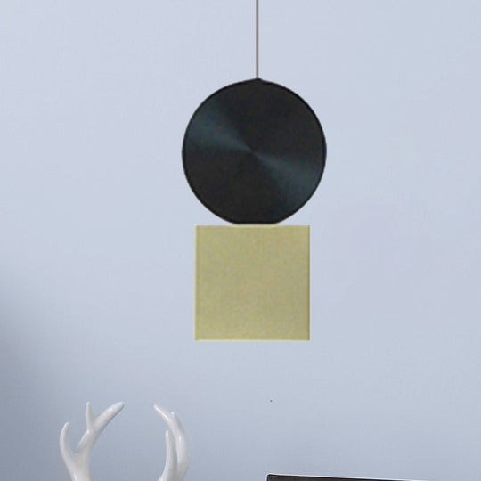 Minimalist Metal Pendant Light In Gold - Drum/Saucer/Cylinder Design Ideal For Hallways 1 Head