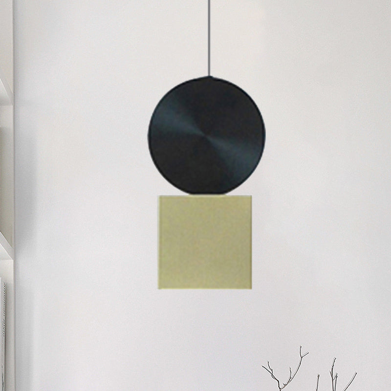 Minimalist Metal Pendant Light In Gold - Drum/Saucer/Cylinder Design Ideal For Hallways 1 Head