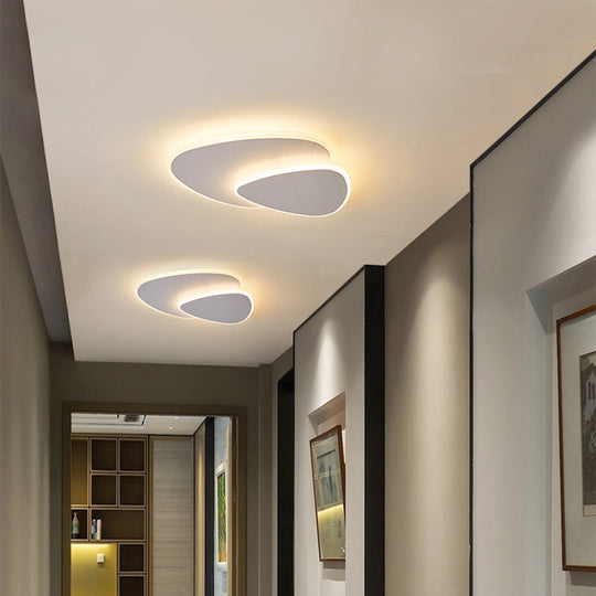 Flush Mount LED Ceiling Light - Triangular Nordic Style, Acrylic Fixture for Corridors