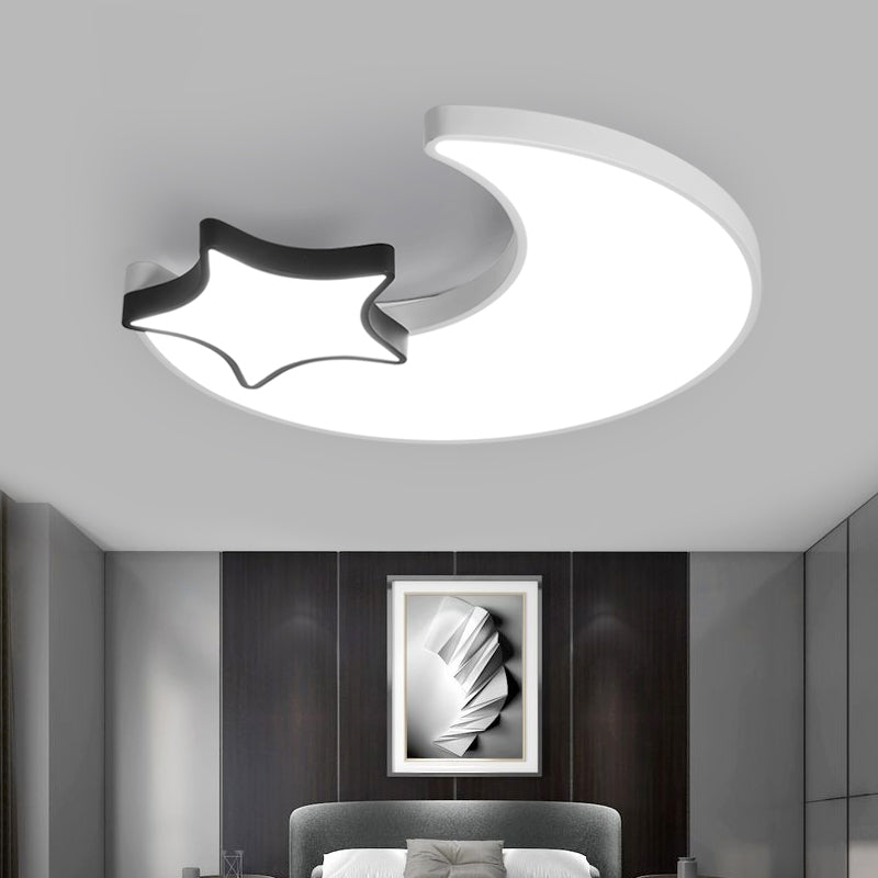 Modern Black And White Starry Led Ceiling Light With Acrylic Shade