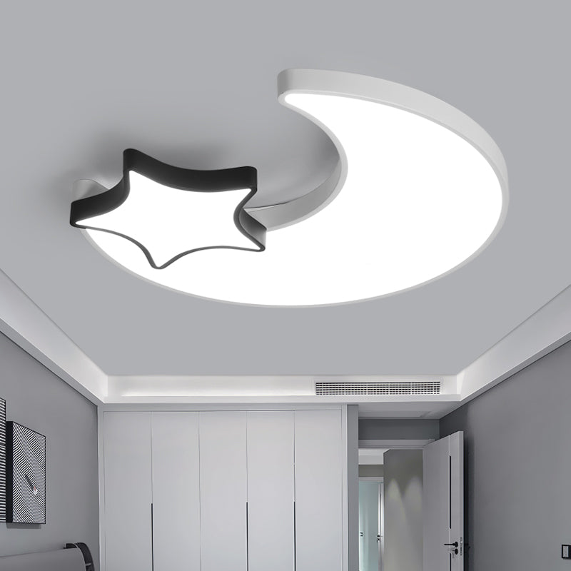 Modern Black and White Starry LED Ceiling Light with Acrylic Shade