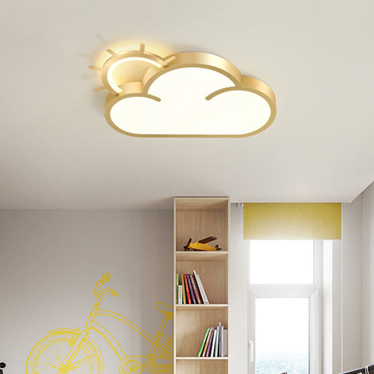 Sunrise Cartoon LED Flushmount Ceiling Light for Kids Bedroom