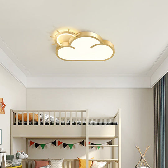 Sunrise Cartoon LED Flushmount Ceiling Light for Kids Bedroom