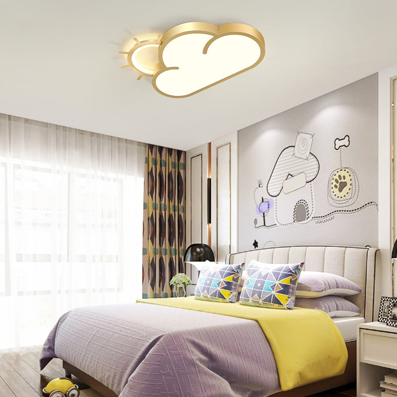 Sunrise Cartoon LED Flushmount Ceiling Light for Kids Bedroom