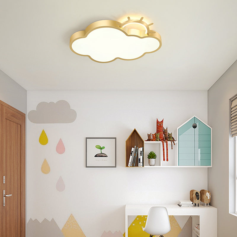 Sunrise Cartoon LED Flushmount Ceiling Light for Kids Bedroom