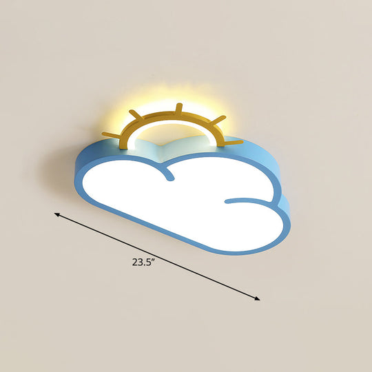 Sunrise Cartoon LED Flushmount Ceiling Light for Kids Bedroom