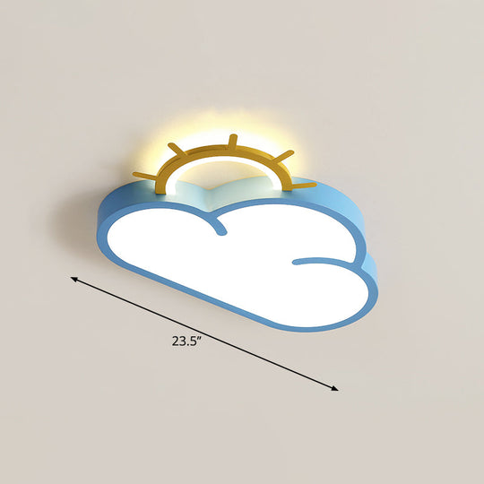 Sunrise Cartoon LED Flushmount Ceiling Light for Kids Bedroom