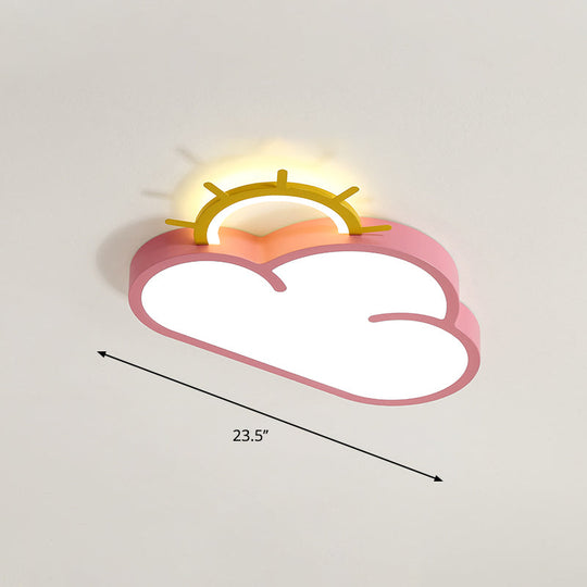 Sunrise Cartoon LED Flushmount Ceiling Light for Kids Bedroom