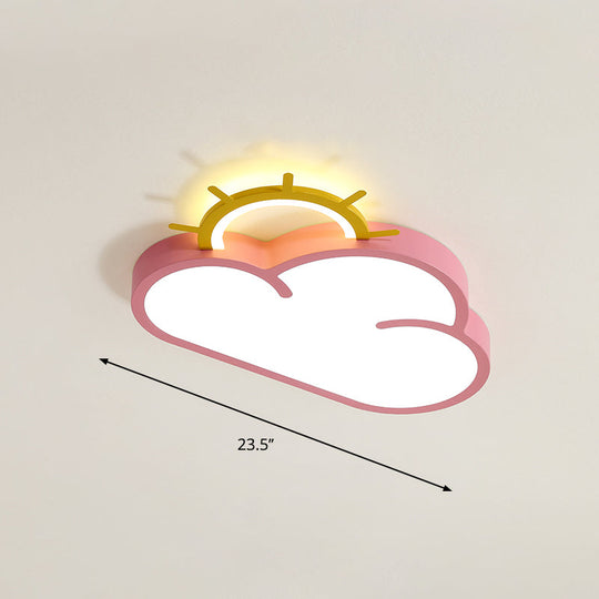 Sunrise Cartoon LED Flushmount Ceiling Light for Kids Bedroom