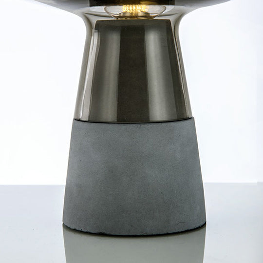 Postmodern Glass Night Lamp With Cement Base: Cup Shaped Table Light For Bedroom