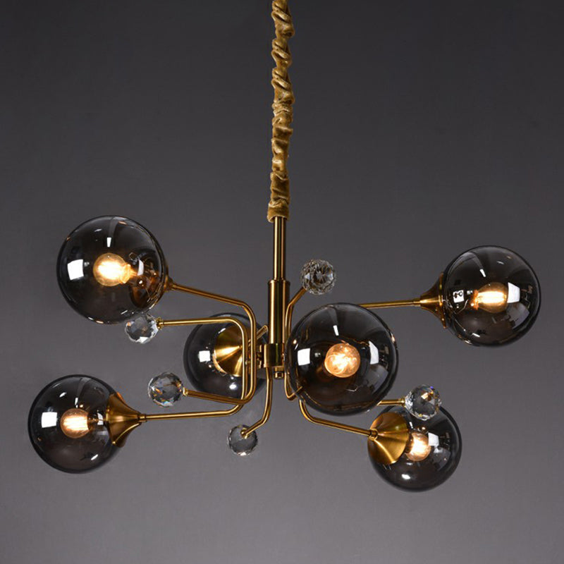 Post-Modern Glass Ceiling Light: Brass Modo Hanging Chandelier for Living Room