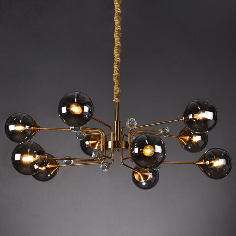 Post-Modern Glass Ceiling Light: Brass Modo Hanging Chandelier for Living Room