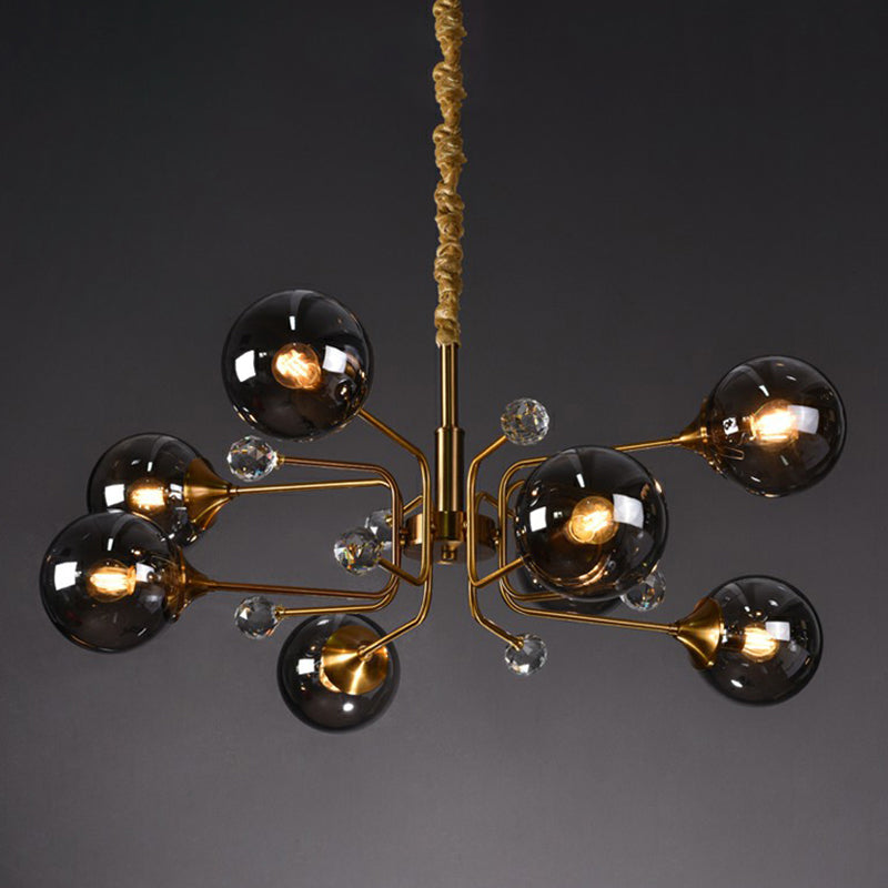 Post-Modern Glass Ceiling Light: Brass Modo Hanging Chandelier for Living Room