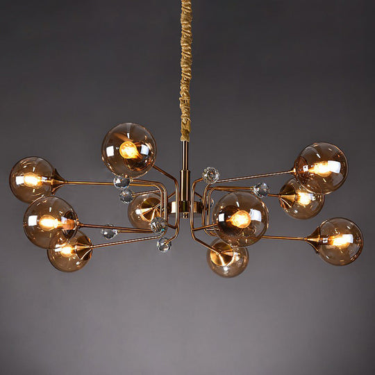 Post-Modern Glass Ceiling Light: Brass Modo Hanging Chandelier for Living Room