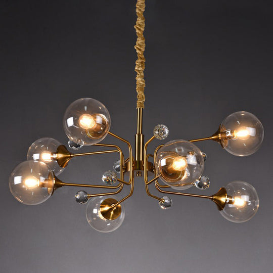 Post-Modern Glass Ceiling Light: Brass Modo Hanging Chandelier for Living Room