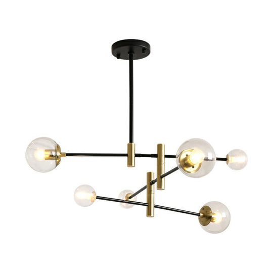 Sleek Glass Bedroom Chandelier With Rotatable Rod Arm Simplicity Collection