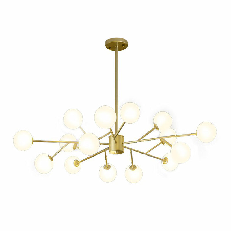 Nordic Branch Chandelier With Opal Glass Shade - Striking Pendant Light Fixture