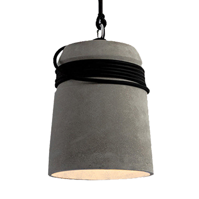 Industrial Style Cement Black/Gray/Beige Finish Pendant Light with Rope