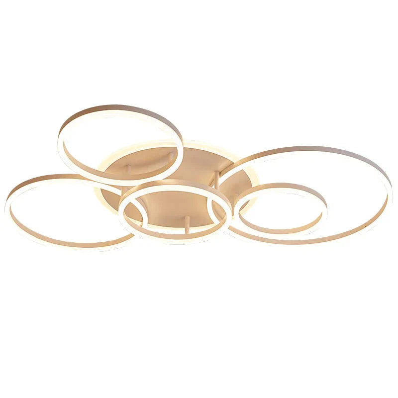 2/3/5/6 Circle Rings Modern Led Ceiling Lights For Living Room Bedroom Study Room White/Brown Color Ceiling Lamp