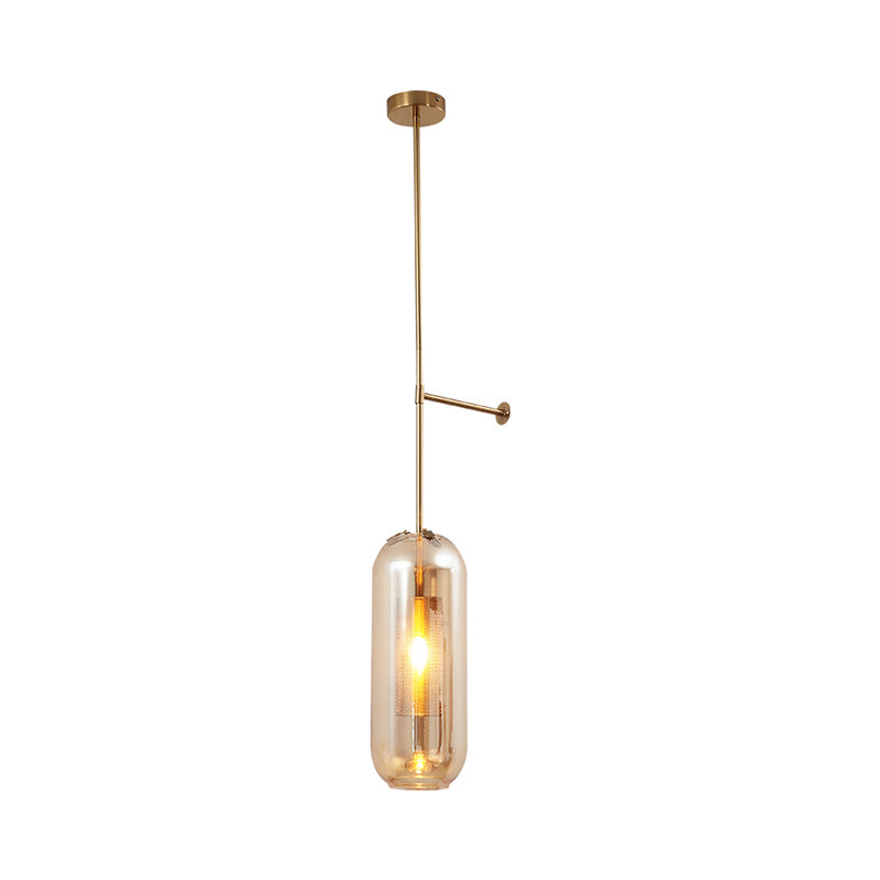 Modern Glass Wall Lamp With Brass Sconce And Mesh Guard