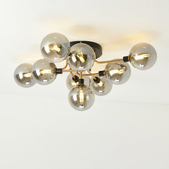 Contemporary Semi Flush Bubble Glass Ceiling Light for Living Room