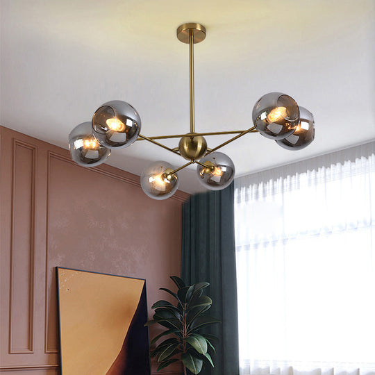 Sleek Glass Dining Chandelier - Minimalistic Ball Pendant Ceiling Light