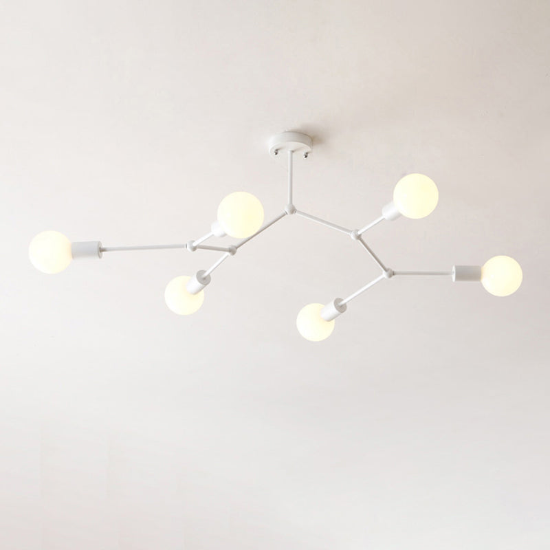 Minimalist Molecular Metal Chandelier: Stylish Living Room Lighting