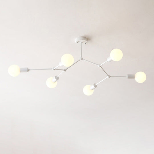 Minimalist Molecular Metal Chandelier: Stylish Living Room Lighting