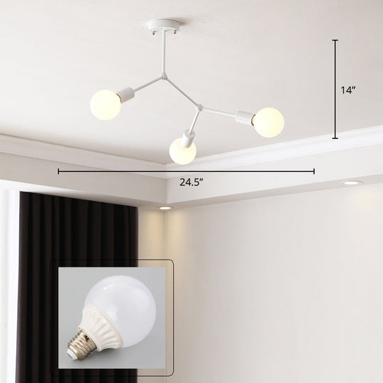 Minimalist Molecular Metal Chandelier: Stylish Living Room Lighting