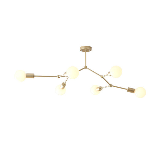 Minimalist Molecular Metal Chandelier: Stylish Living Room Lighting