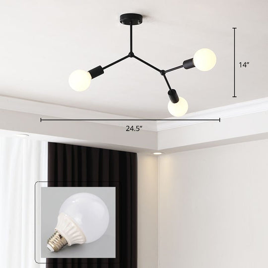 Minimalist Molecular Metal Chandelier: Stylish Living Room Lighting