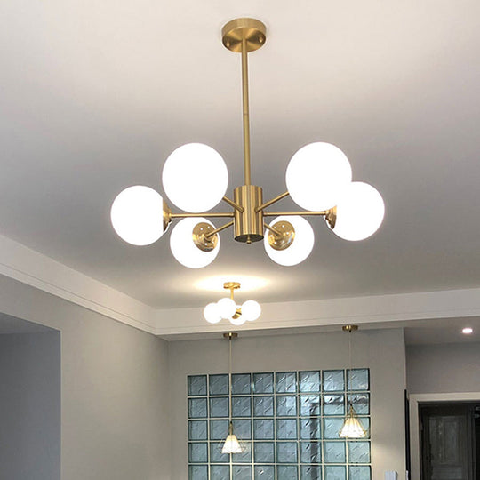 Postmodern Radial Ball Glass Chandelier - Stylish Ceiling Light for Dining Room