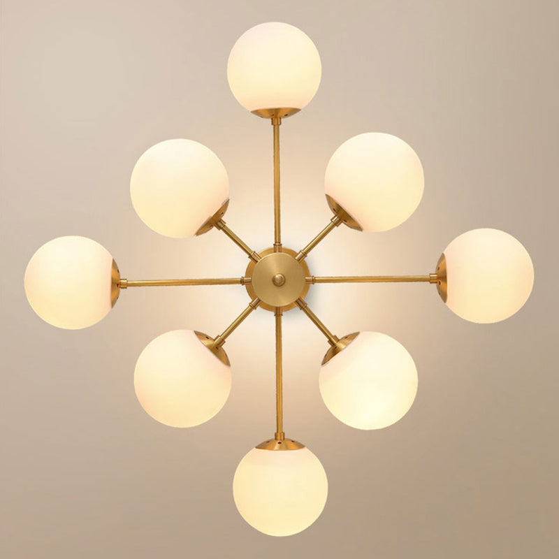 Postmodern Radial Ball Glass Chandelier - Stylish Ceiling Light for Dining Room