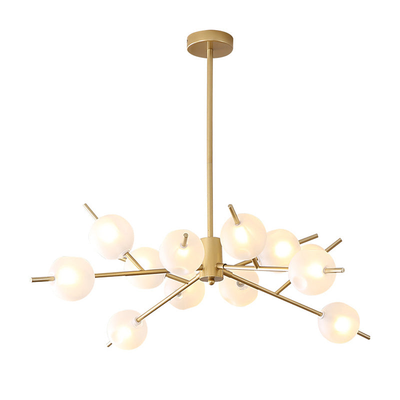 Modern Opal Frosted Glass Ceiling Chandelier Light - Modos Suspension Lamp for Living Room